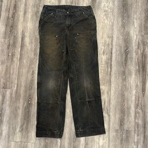 Size 2 Carhartt work pants. 100% cotton, double knee, distressed black